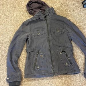 Fleece Lined Cargo Jacket with Hood